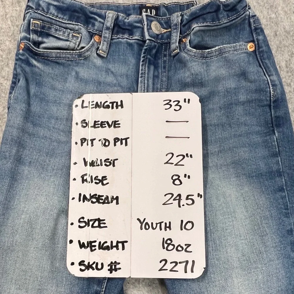 Gap Kids Girls‎ '70s Flare Jeans Medium Wash Blue Adjustable Waist Size 10